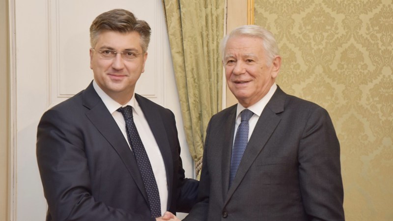 Predsjednik Vlade Plenković s ministrom vanjskih poslova Rumunjske Teodor-Viorelom Meleşcanuom